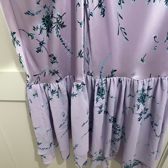 NEW Cinq a Sept Womens Kersti Silk Dress 12 Lined Midi Ruffle Lilac Wine Revolve - Picture 13 of 15